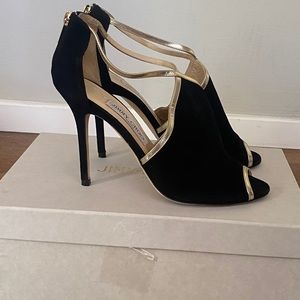 Jimmy Choo Romy YRF Black Gold Heel size 38.5 eu